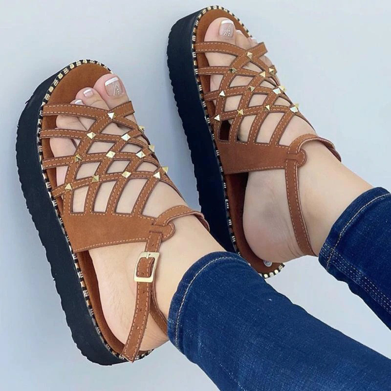 Women's Fashion Sandals Summer Flat Heel Platform Elegant Women's Shoes