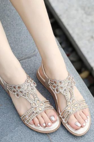 Women's Summer Fashion Wedding Shoes Casual Flat Bohemian Slip On Sandals
