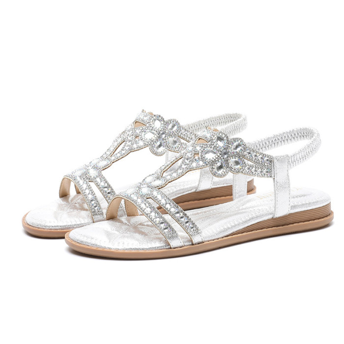 Women's Summer Fashion Wedding Shoes Casual Flat Bohemian Slip On Sandals