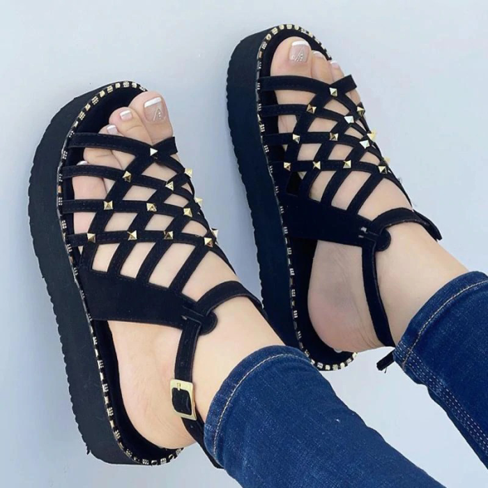 Women's Fashion Sandals Summer Flat Heel Platform Elegant Women's Shoes