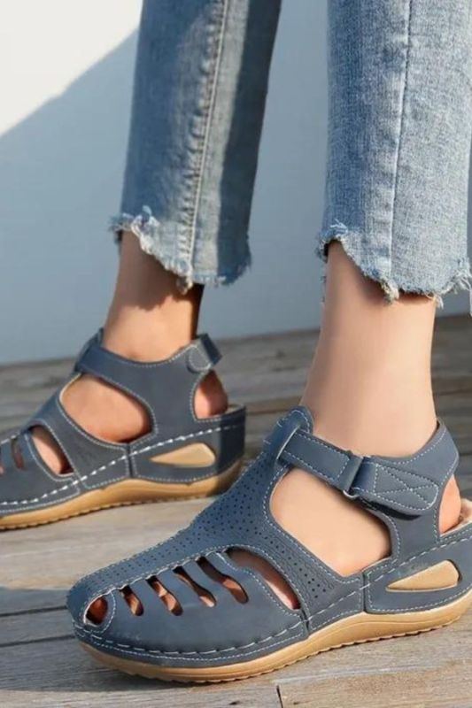Retro Summer Women's Casual Solid Color Roman High Heel Comfortable Platform Non-slip Sandals