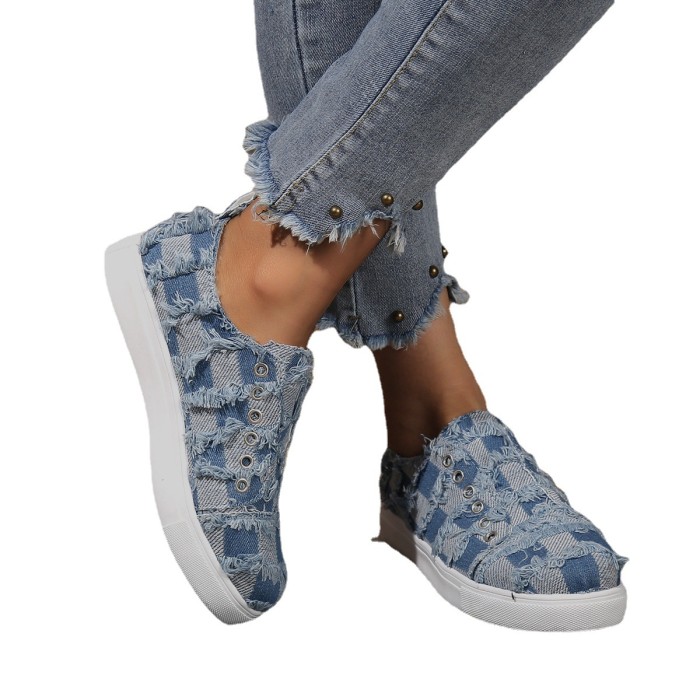 Women's Shoes Summer Fashion Casual Slip On Denim Flat & Loafers