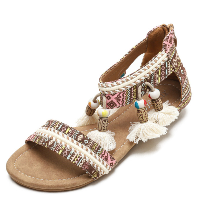 Women's Shoes Fashionable Bohemian Ethnic Open Toe Seaside Roman Sandals