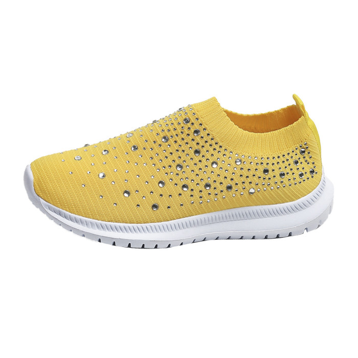 Women's Crystal Breathable Mesh Comfortable Soft Sole Non-slip Casual Sneakers