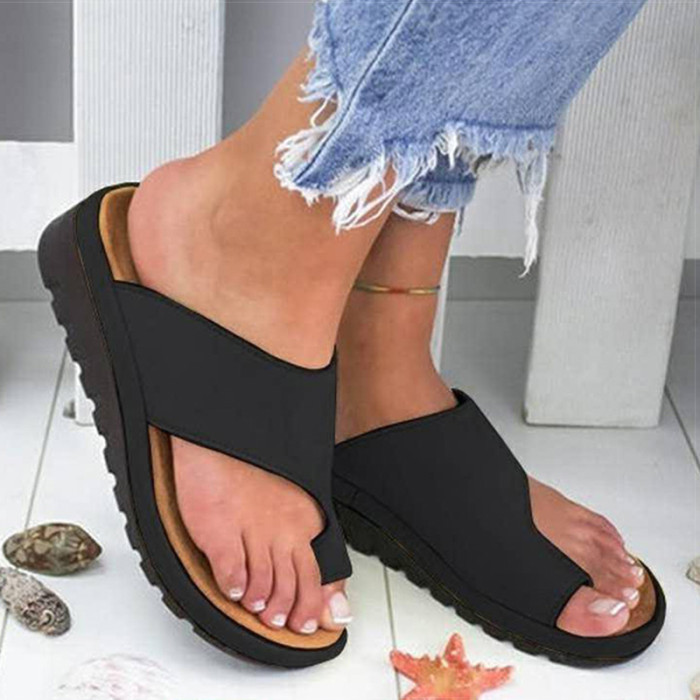 Women's Summer Comfortable Platform Casual Flats Sandals Slippers