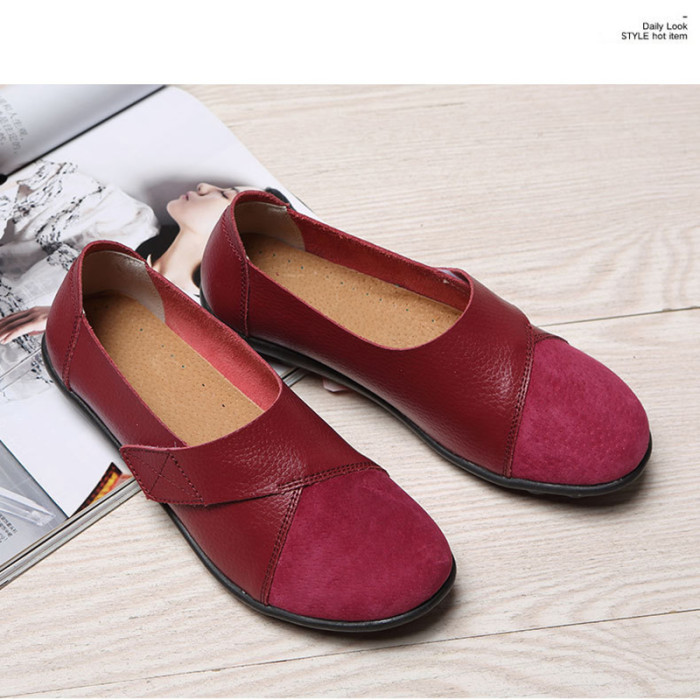 Ladies Fashion Soft Genuine Leather Casual Flat Loafers