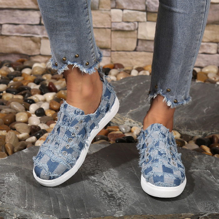 Women's Shoes Summer Fashion Casual Slip On Denim Flat & Loafers