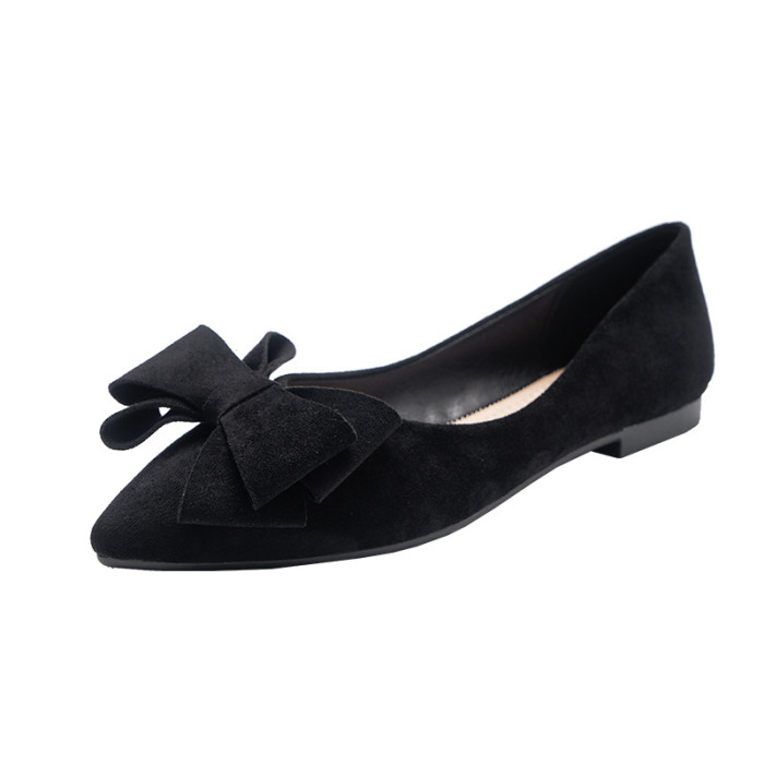 Women's Shoes Plus Size Bowknot Ballet Office Pointed Toe Foldable Flats
