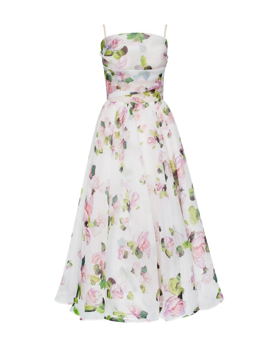 Tube Top Strapless Vintage Sling Slit Midi Dress