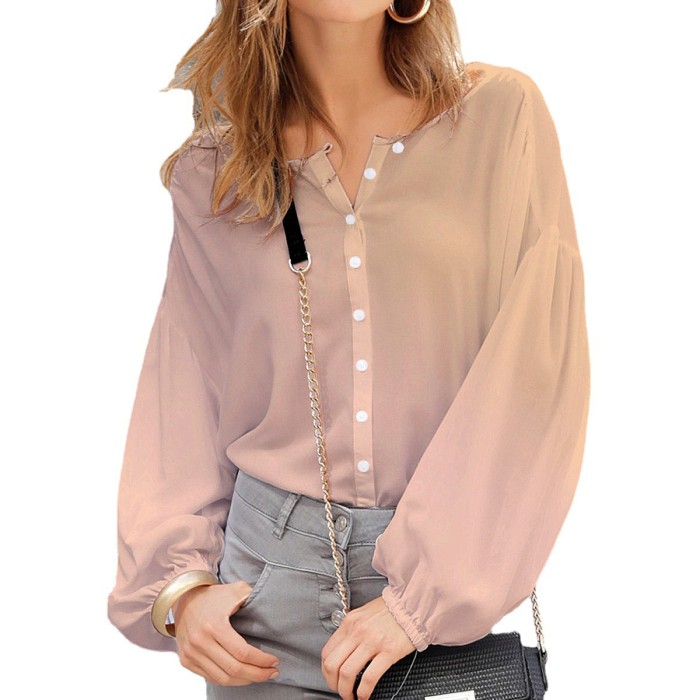 Fashion Casual Loose Puff Sleeve Blouse