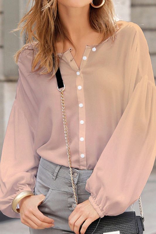 Fashion Casual Loose Puff Sleeve Blouse