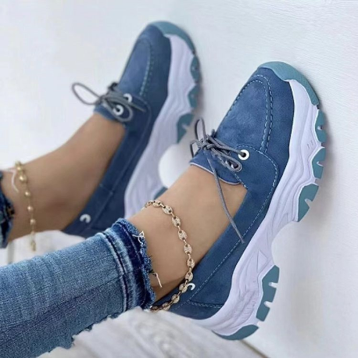 Women's Shoes Thick Sole Fashionable Casual Comfortable Slip On Flat Heightening Sneakers