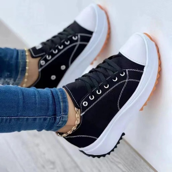 Women's Shoes Casual Walking Soft Fashion Lace Up Outdoor Sneakers