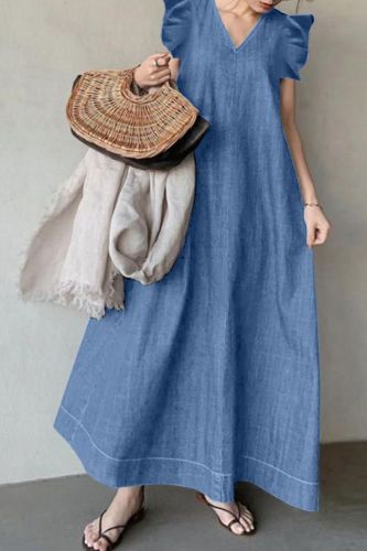 Women's Fashion Simple Casual Elegant Formal A-Line Loose Maxi Dress