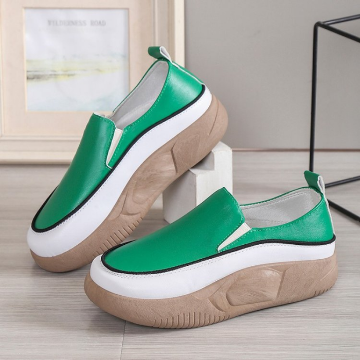 Women's Shoes Sports PU Leather Walking Running Round Toe Casual Flat & Loafers