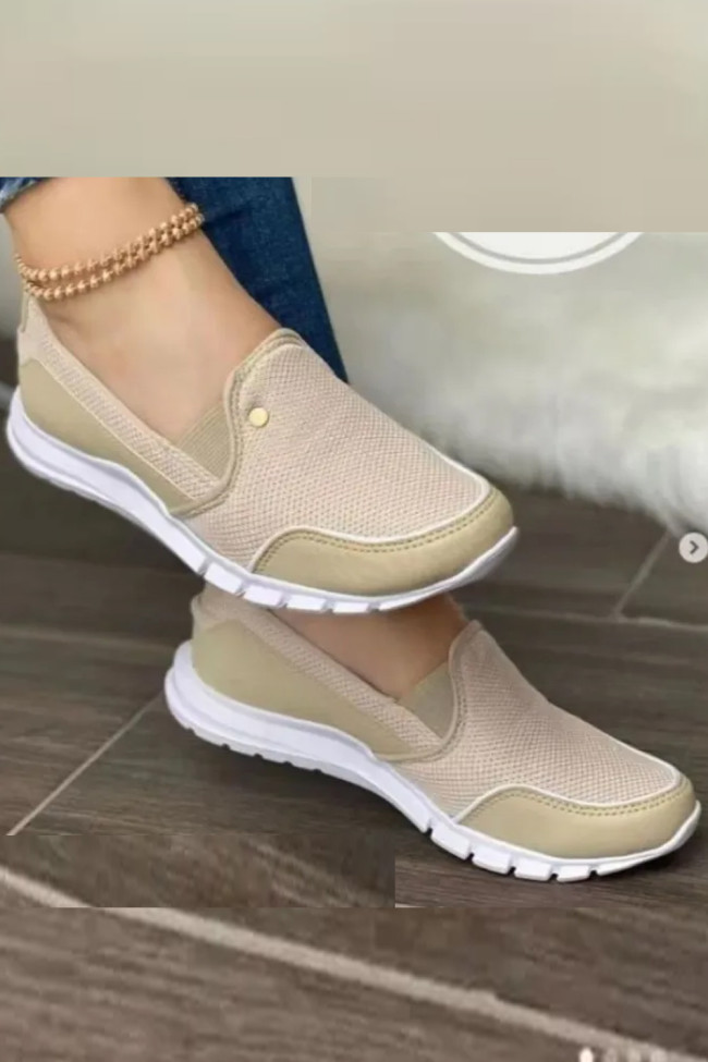 Tennis Women's Shoes Solid Color Slip On Breathable Fashionable Casual Sneakers