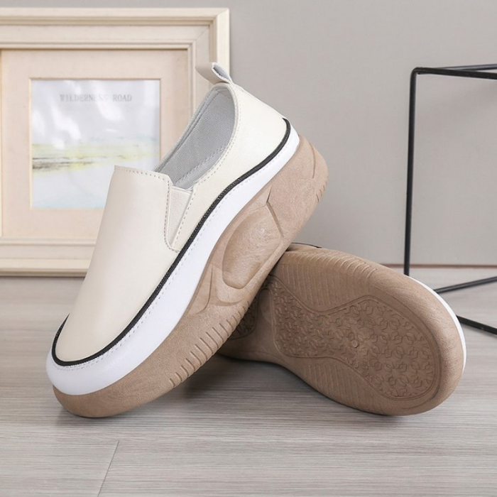 Women's Shoes Sports PU Leather Walking Running Round Toe Casual Flat & Loafers