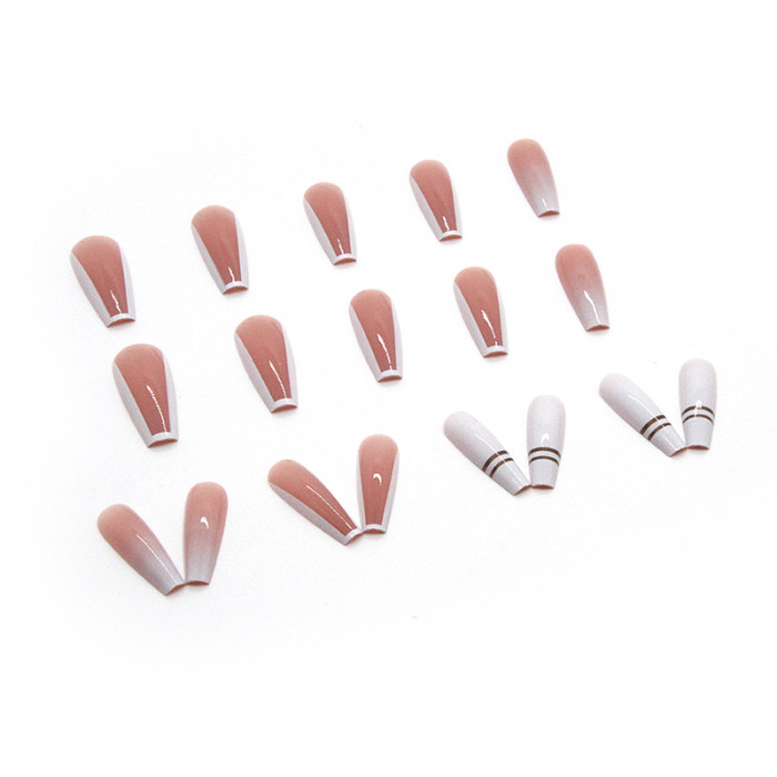 24PCS Simple Fashion Wear Party Exquisite Gradient Long  Nails