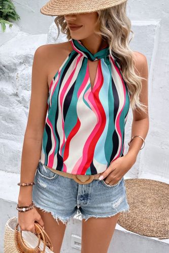 Women Fashion Sexy Casual Irregular Stripe Design Blouses & Shirts