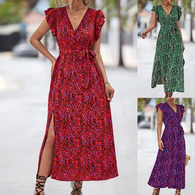 Women's Summer Casual Floral Print Casual Backless Fashion Maxi Dress