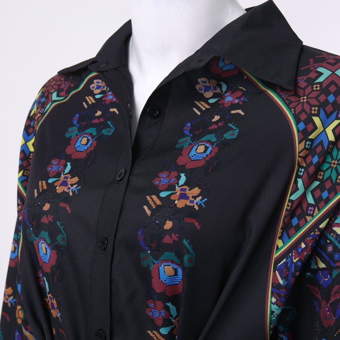 Retro Ethnic Holiday Bohemian Elegant Lace Embroidery V Neck High Waist Party  Maxi Dress