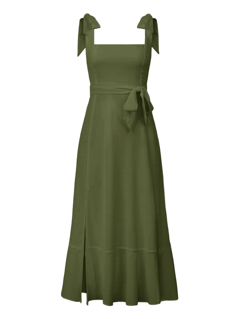 Sexy Slim Fit Cotton Cami Dress Solid Color A-Line Dress