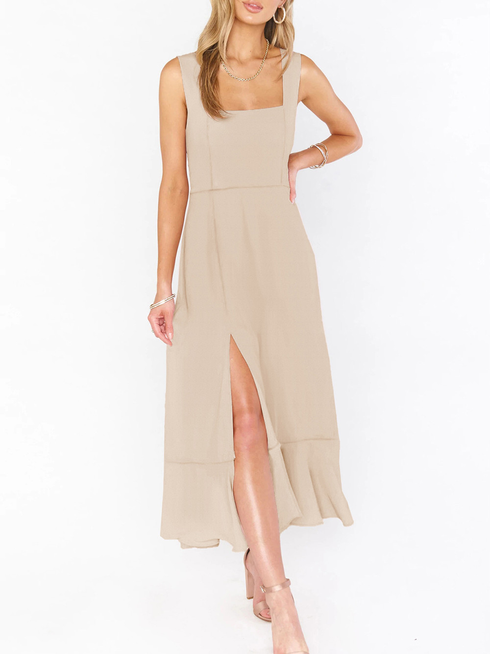 Solid Color A-Line  Sexy Formal Dress
