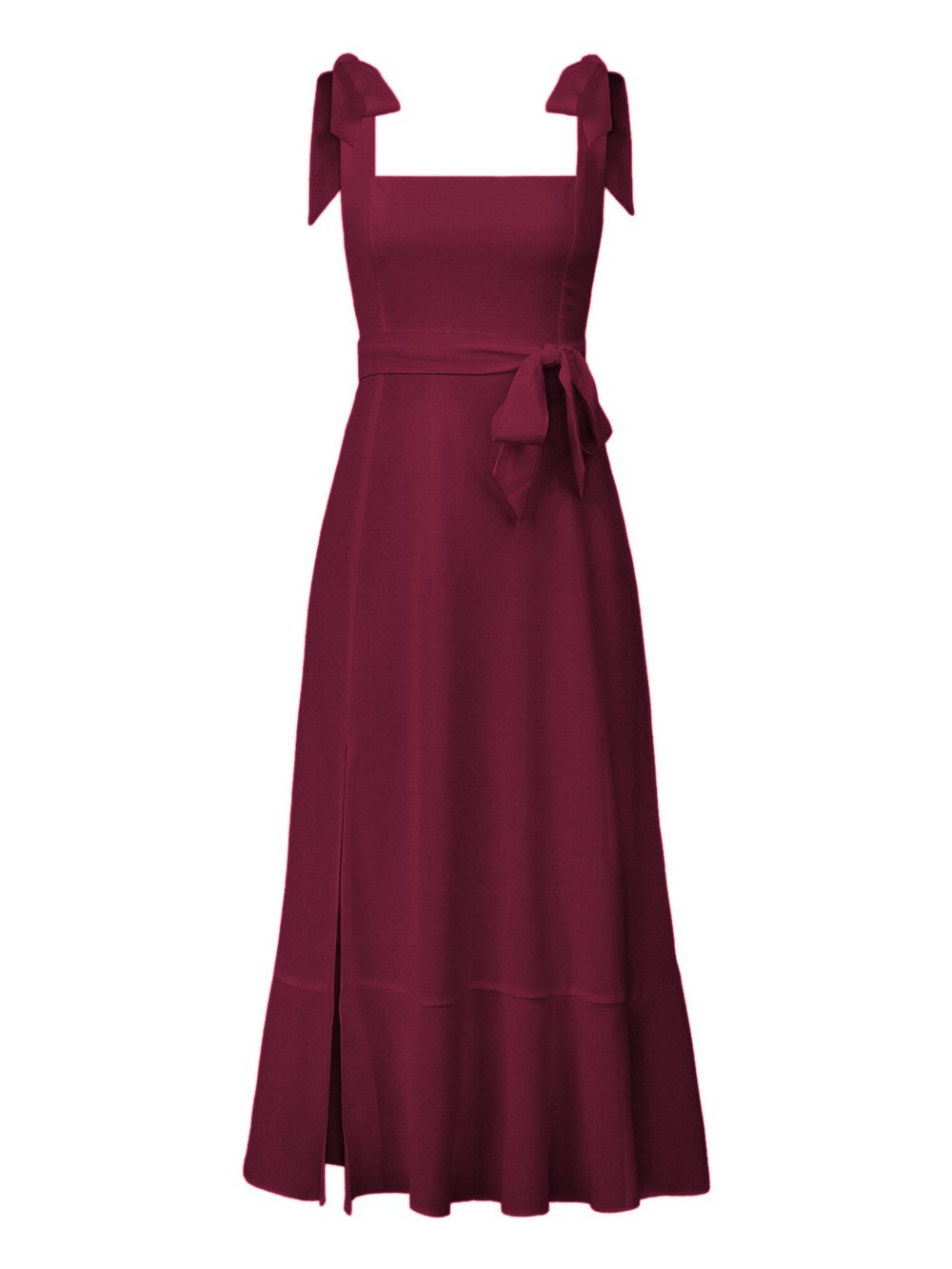Elegant Solid Color Pleated Maxi Dress For Women