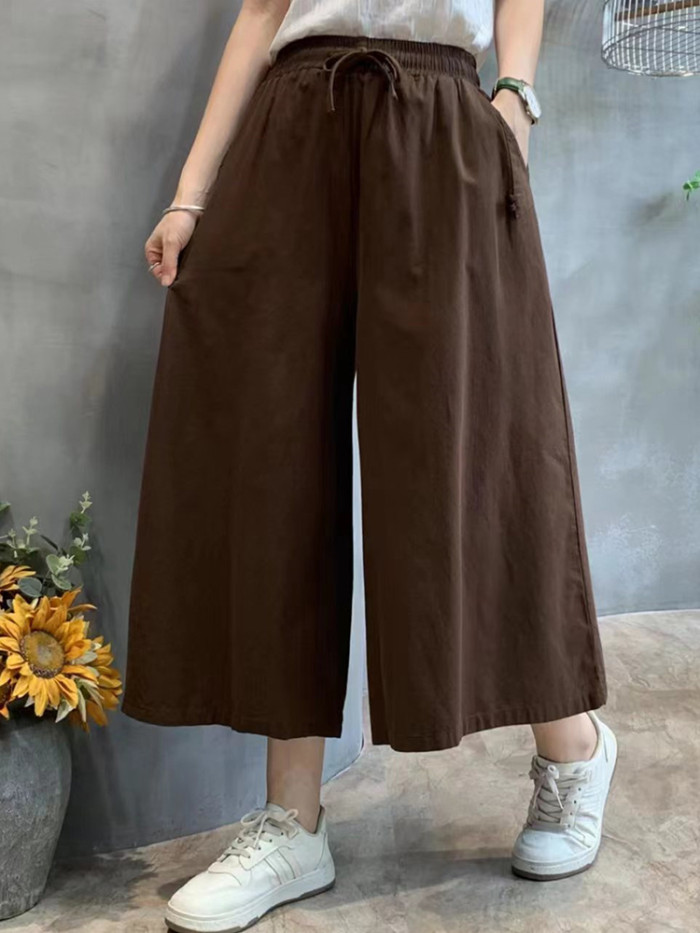 Women's Summer Casual Loose Loose Home Office Cropped Pants
