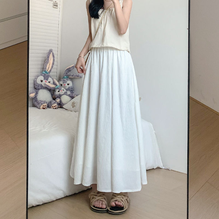 Women's Fashion Solid Color Casual Loose A-Line Skirt