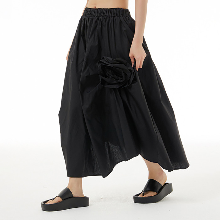 Summer Fashion New Irregular 3D Bud Striped Skirt