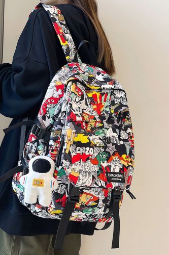 Harajuku Girls Graffiti Print Fashion Laptop Student Backpack