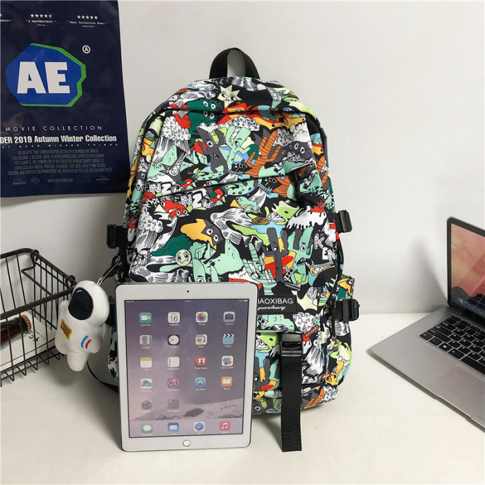 Harajuku Girls Graffiti Print Fashion Laptop Student Backpack