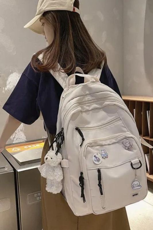 Fashion Large Student Canvas Female Large Capacity Cute Casual Travel Backpack