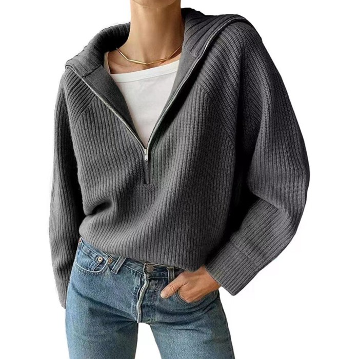 Women's Casual Long Sleeve Solid Color V Neck Rib Knit Sweatshirts