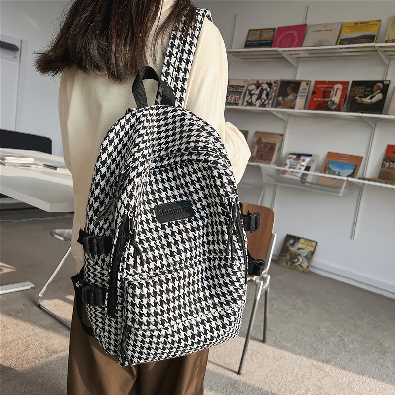 Women Fashion Knitting Design Large Capacity Pattern Backpack