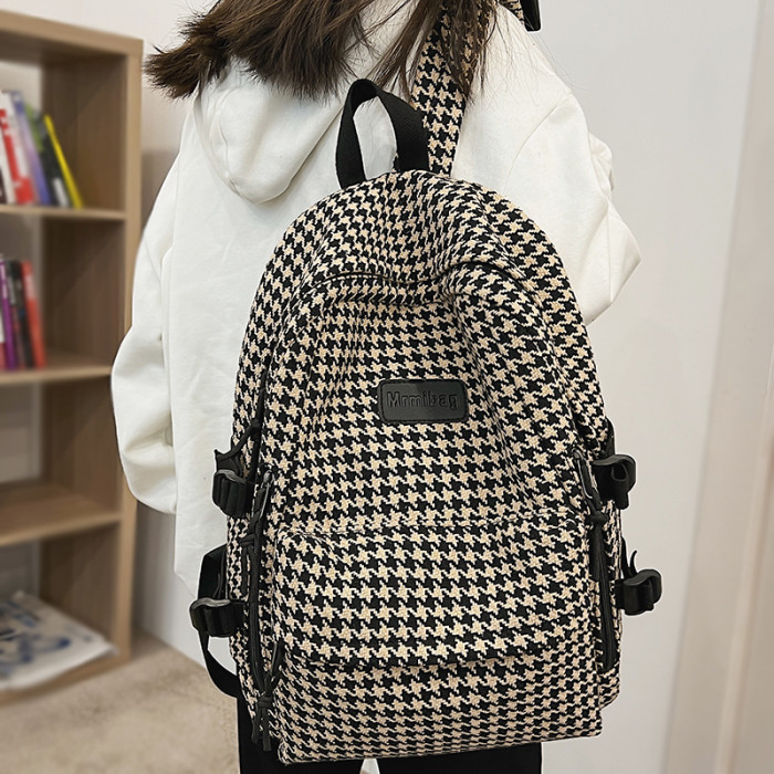 Women Fashion Knitting Design Large Capacity Pattern Backpack