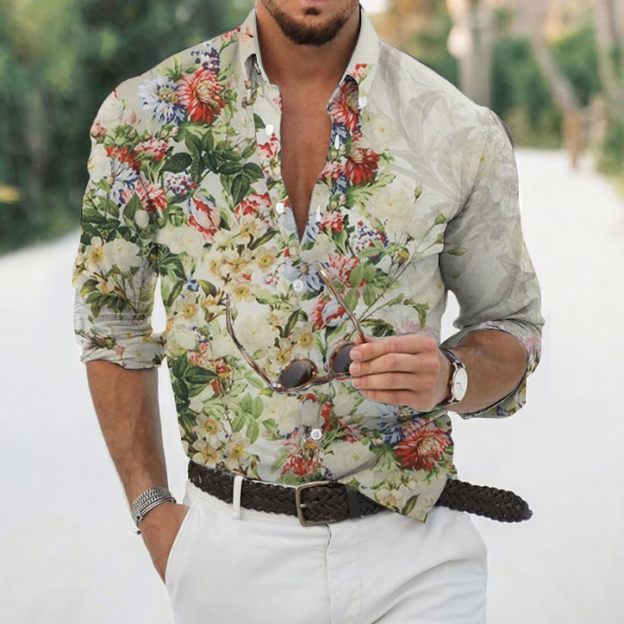 Summer Men's Fashion Floral Shirt 3d Beach Vacation Tops T-Shirt