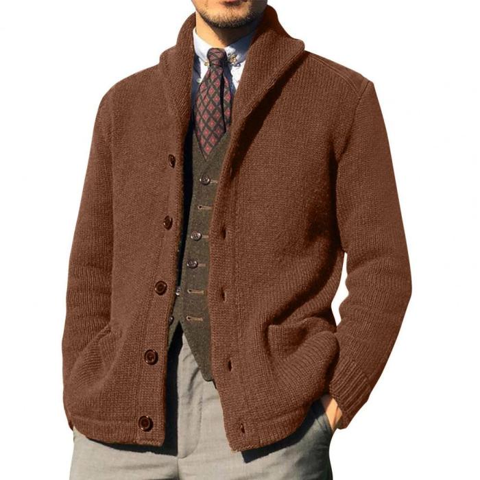 Fashion Soft Men's Cardigan Pocket Stylish Knitted Winter Jacket