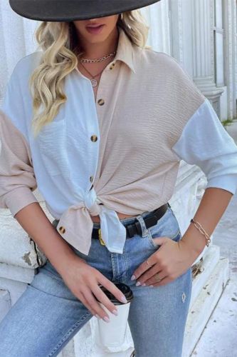 Women's Fashion Colorful Long Sleeve Casual Loose Tops Blouses & Shirts