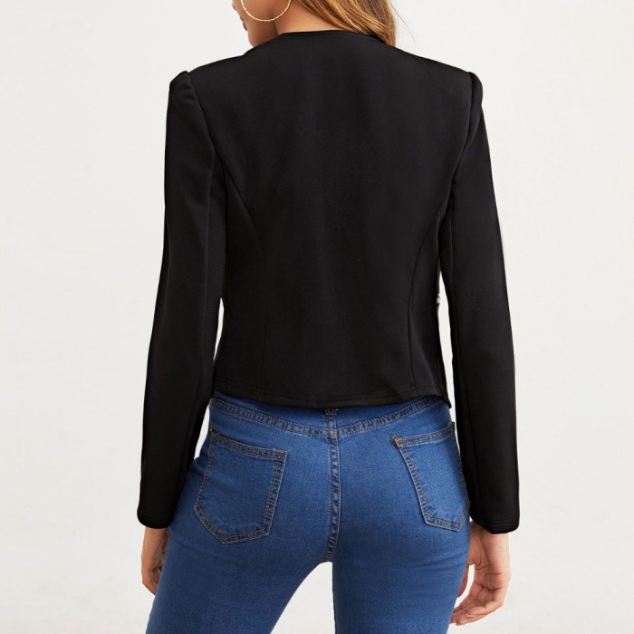 Casual Cardigan Jacket Cropped Women's Blazers