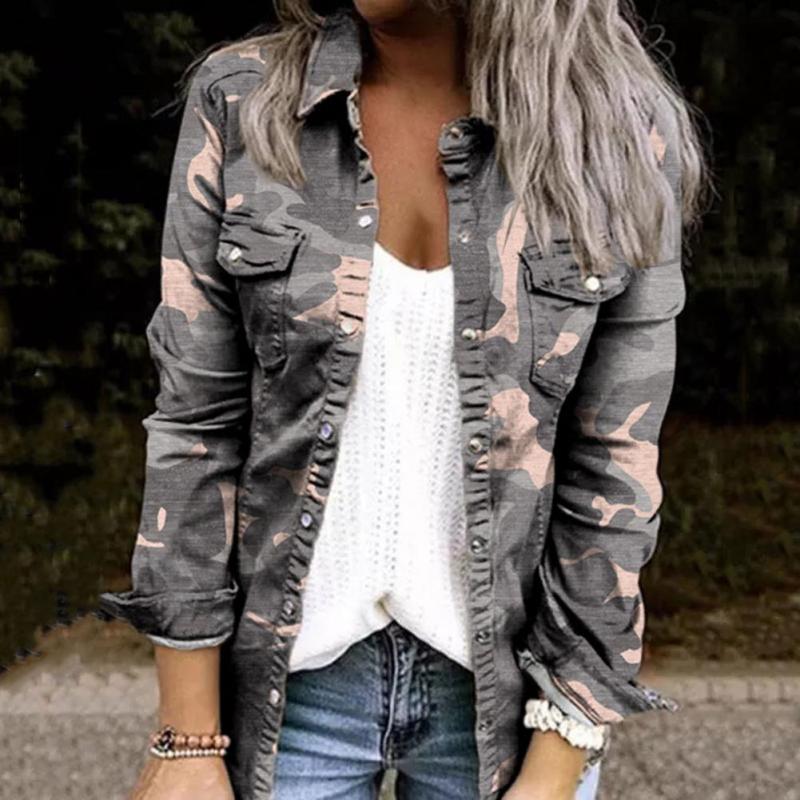 Women's Fashion Single Breasted Pocket Lapel Casual Cardigan Daily Denim Jacket