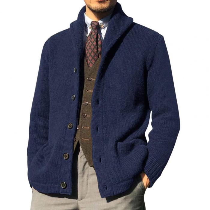 Fashion Soft Men's Cardigan Pocket Stylish Knitted Winter Jacket