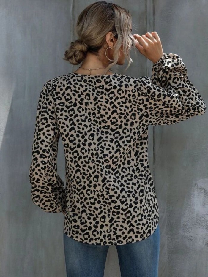 Women's Fashion V Neck Long Sleeve Elegant Casual Top Blouses & Shirts