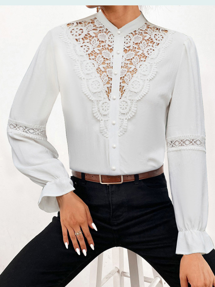 Summer Print Fashion Casual V Neck Ruffle Elegant Top Blouses & Shirts