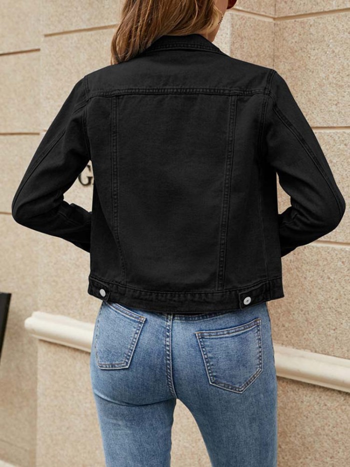 Women's Fashion Loose Button Cotton Casual Denim Jacket