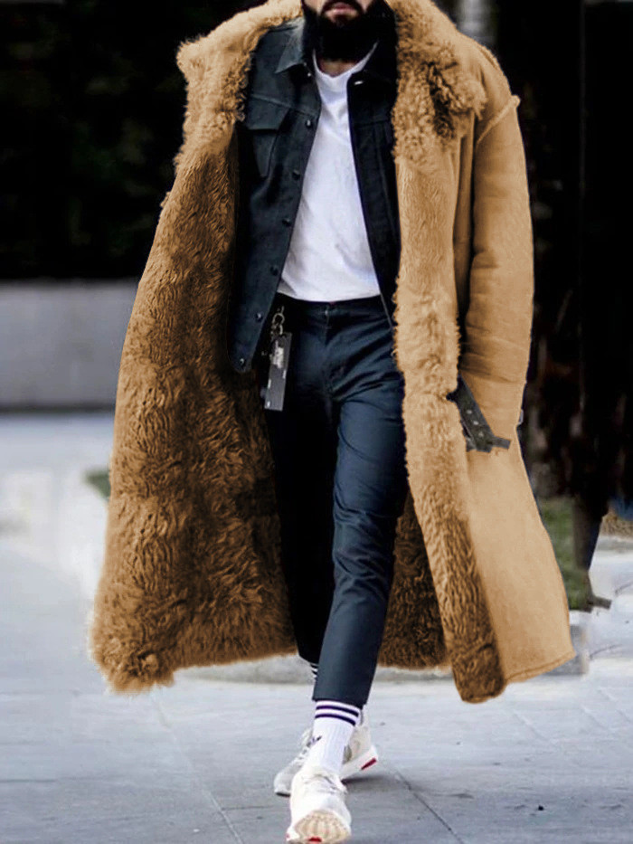 Men's New Imitation Fur Coat Thickened Warm Casual Oversize Woat
