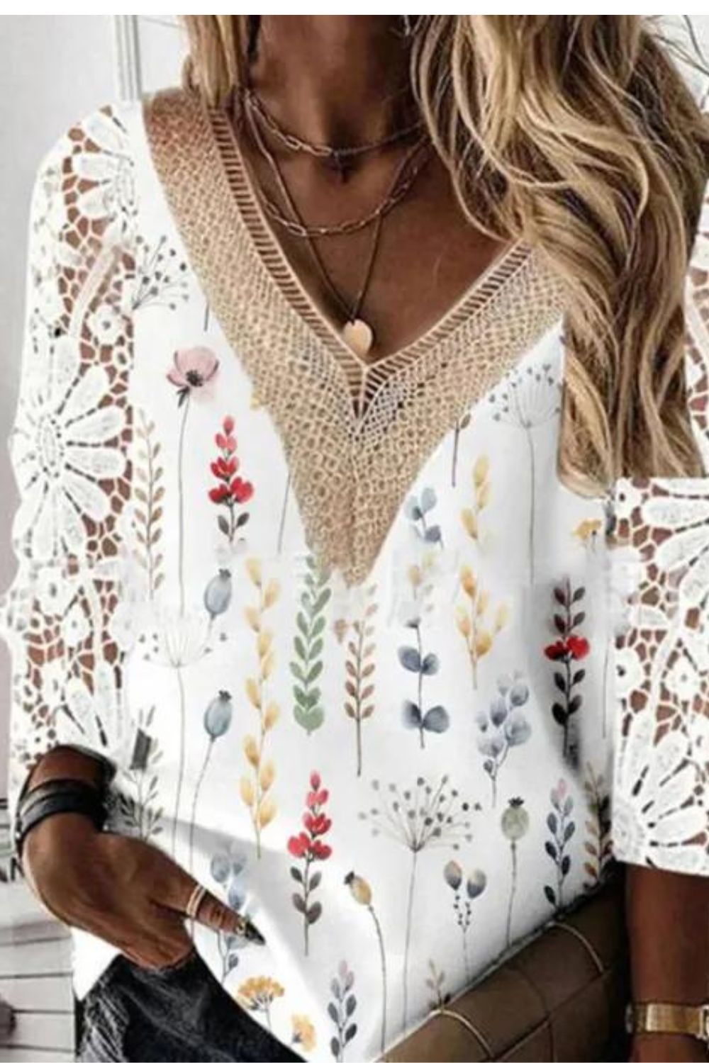 Floral Embroidery Sexy Plunging Neck Open Back Custom Dress main image 1