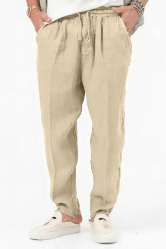 Men's Cotton Linen Fashion Breathable Solid Color Casual Pants