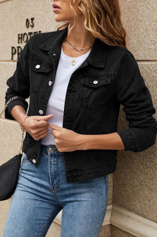 Women's Fashion Loose Button Cotton Casual Denim Jacket